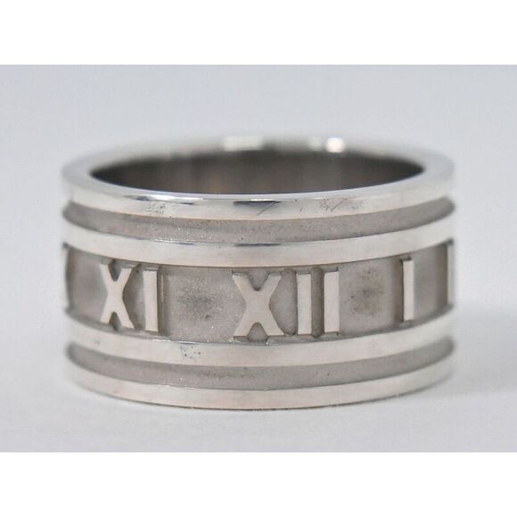 Authentic Tiffany & Co Tiffany & Co Atlas Wide 925 Ring Size 19 Silver Atlas - Picture 4 of 10